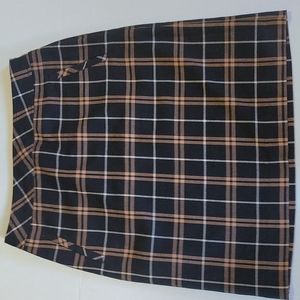 Laura Scott Plaid Skirt Black